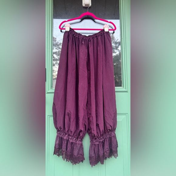 Free People Pants - SOLD Free People Forever Young Bloomer Pants Lace Red Burgundy Precious Wine L